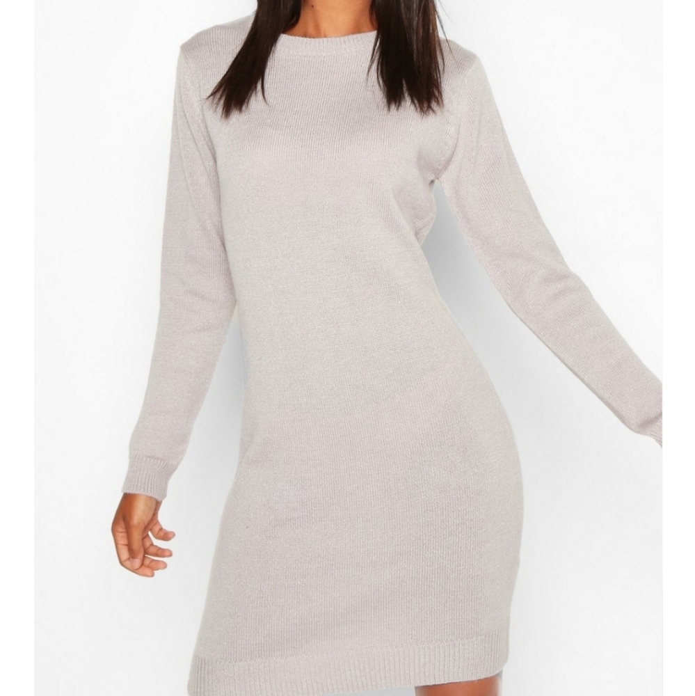 Boohoo Crew Neck Sweater Dress
